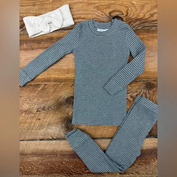 3pc Ribbed Striped Set with Headband - Picture 2 of 3